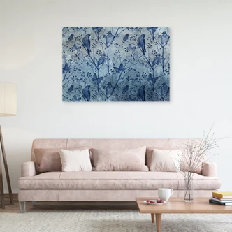 Canvasbillede, Abstrakte fugle på grene 
