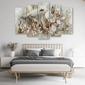 Leinwandbild 5 teilig, Saint Lotos Blumen 