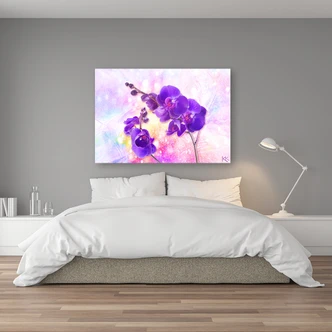 Leinwandbild, Lila Orchideen Blumen 