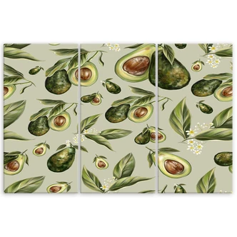 Leinwandbild 3 teilig, Avocado -Hälften 