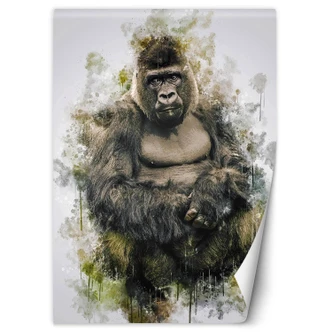 Fototapete, Für Junge Gorilla wie handgemalt 