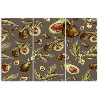Leinwandbild 3 teilig, Avocado -Hälften 