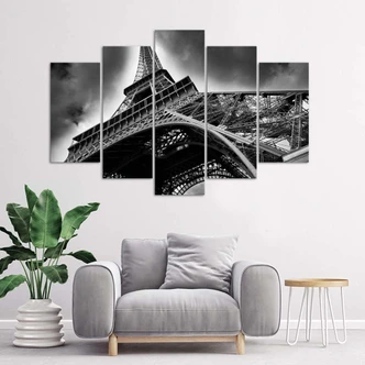 Leinwandbild 5 teilig, Pariser Eiffelturm 