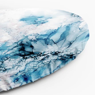Rundes Leinwandbild Blau Abstrakt Aquarell 