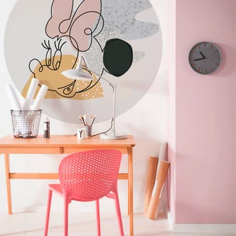 zelfklevend behang - Minnie Line Art - 125 x 125 cm 