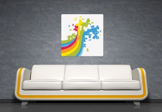 Glasbild Butterfly Rainbow 