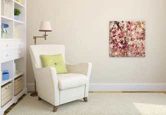 Glasschilderijen Vintage Bloemen Vierkant 