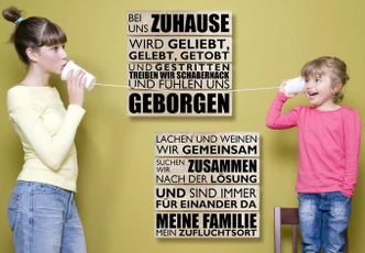 Holzbild-Set Bei uns zu Hause - schwarz (2-teilig) 