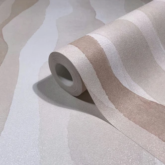 Carta da parati in tessuto non tessuto in beige grigio a righe astratte grafica moderna Carta da parati in tessuto non tessuto in beige grigio a righe astratte grafica moderna