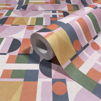 Papier peint intissé dans multicolore formes modernes graphique géométrique Papier peint intissé dans multicolore formes modernes graphique géométrique