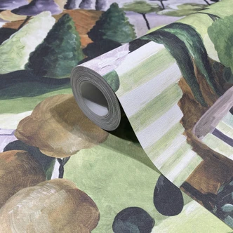 Papel pintado no tejido en coloridos árboles pintorescos gráfico moderno Papel pintado no tejido en coloridos árboles pintorescos gráfico moderno