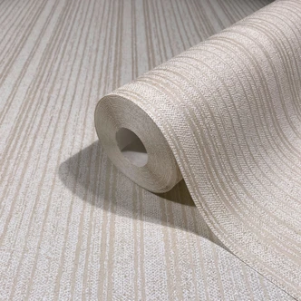 Tapeta flizelinowa w beżowe paski i linie tapeta w klasyczne paski  