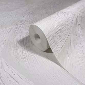 Vliestapete in Weiß 3D-Optik Wellen Grafisch Modern 