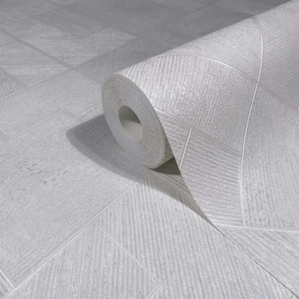 Vliestapete in Weiß Karriert, Rautenmuster Grafisch Geometrisch 