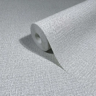 Vliestapete in Grau, Weiß Strukturiertes Textil Putzoptik Uni 