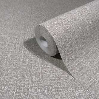 Vliestapete in Grau Strukturiertes Textil Putzoptik Uni 