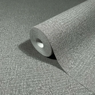 Vliestapete in Grau, Olive Strukturiertes Textil Putzoptik Uni 