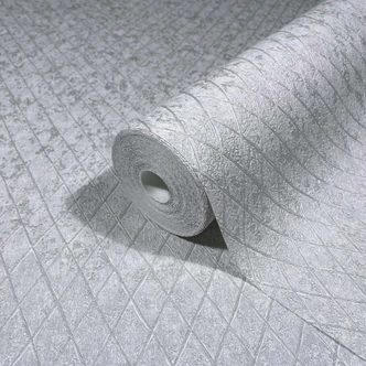 Vliestapete in Grau Rautenoptik Grafisch Geometrisch 
