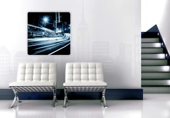 City lights Glass art 