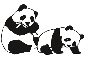 Muursticker Panda\'s 