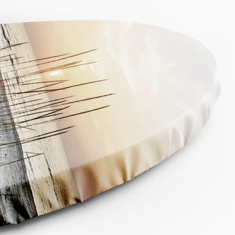 Rundes Leinwandbild Sonnenuntergang am Strand 