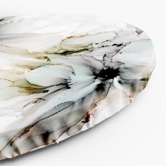 Rundes Leinwandbild Beige Abstraktion Aquarell 