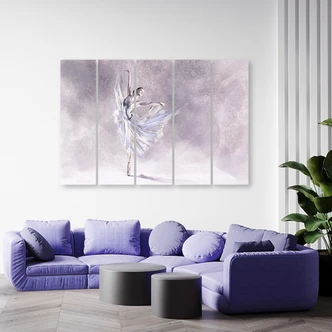 Leinwandbild 5 teilig, Ballerina Pirouet 