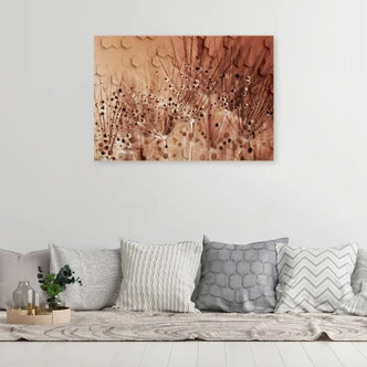 Leinwandbild, Pusteblume in Tau Tropfen 