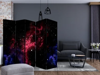 Paravent, Raumteiler freistehend, Trennwand - space - stars II, 5-teilig - einseitig bedruckt - 225x172 cm 