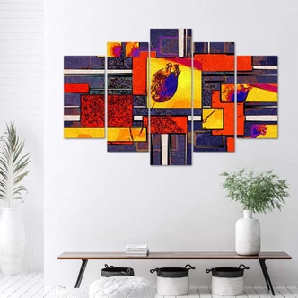Leinwandbild 5 teilig, Bunte Abstraktion 