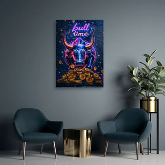 Leinwandbild AI Bull bitcoin 