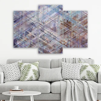 Leinwandbild 3 teilig, Abstrakte geometrische Formen 