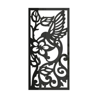 Wanddecoratie Kolibrie bloemen 