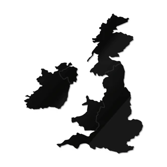 Kaart van het Verenigd Koninkrijk - Plexiglas 