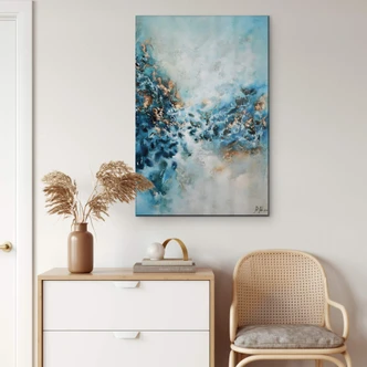 Tableau en verre acrylique Fedrau - Miracle bleu 