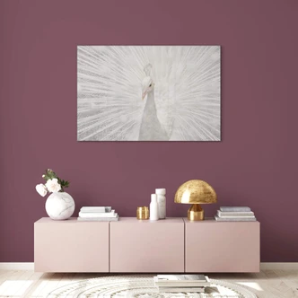 Tableau sur verre acrylique Fegari - Paon blanc 