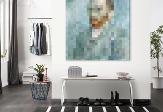 Tableau en verre acrylique Pixelart - van Gogh - Autoportrait 1889 Tableau en verre acrylique Pixelart - van Gogh - Autoportrait 1889