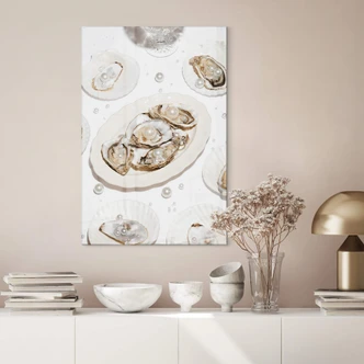 Tableau sur verre acrylique 1X Studio - Huîtres avec perles 