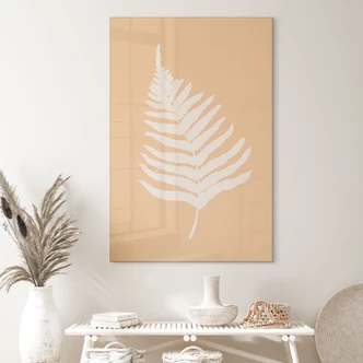 Tableau sur verre acrylique Silhouette de feuille de fougère - 1X Studio 