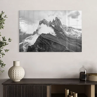 Tableau en verre acrylique Vue sur les Alpes - Paysage de montagne des Dolomites 
