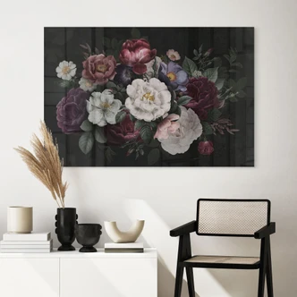 Acrylglasbild Blumen Stillleben im Redouté-Stil - Bloomery Decor 