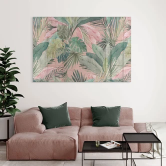 Acrylglasbild Tropenblätter im Dschungel Rosa - Bloomery Decor 