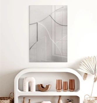Acrylglasbild Abstrakte Strukturen in sanftem Beige - Böhmer 