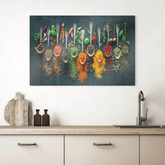 Acrylic print Colorful variety of spices 