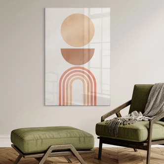 Acrylglasbild Abstrakte Balance - Retro Bögen und Kreise - Costa 