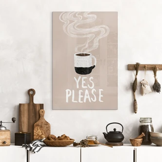 Tableau en verre acrylique Tasse de café chaude le matin - EMELIEmaria 