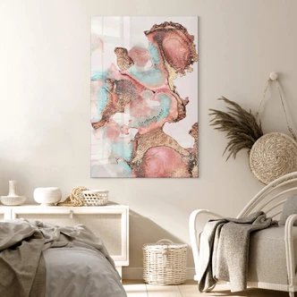 Acrylglasbild Fredriksson - Goldene Tinte mit Nuancen in Rosé 