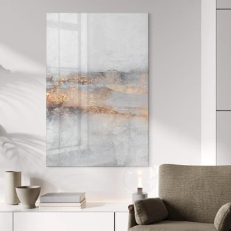 Acrylglasbild Fredriksson - Goldige Spur im Nebel 