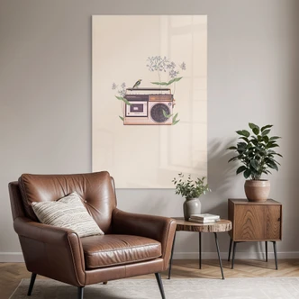 Acrylglasbild Retro Radio floral - Frida Floral Studio 