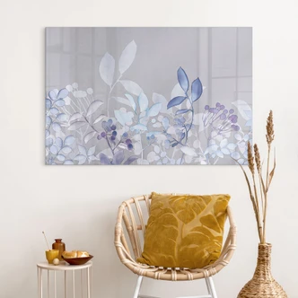 Stampa su vetro acrilico Piante acquerello blu - Haase 